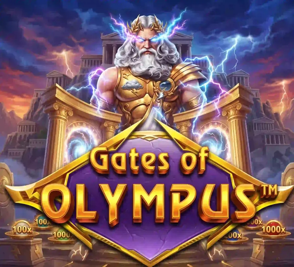 Greek temple slot with lightning bolts