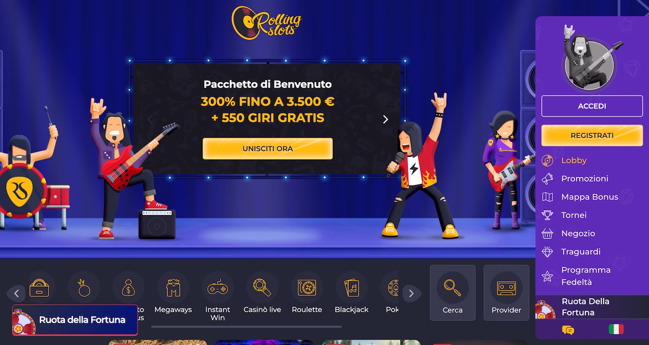Rolling Slots homepage banner image
