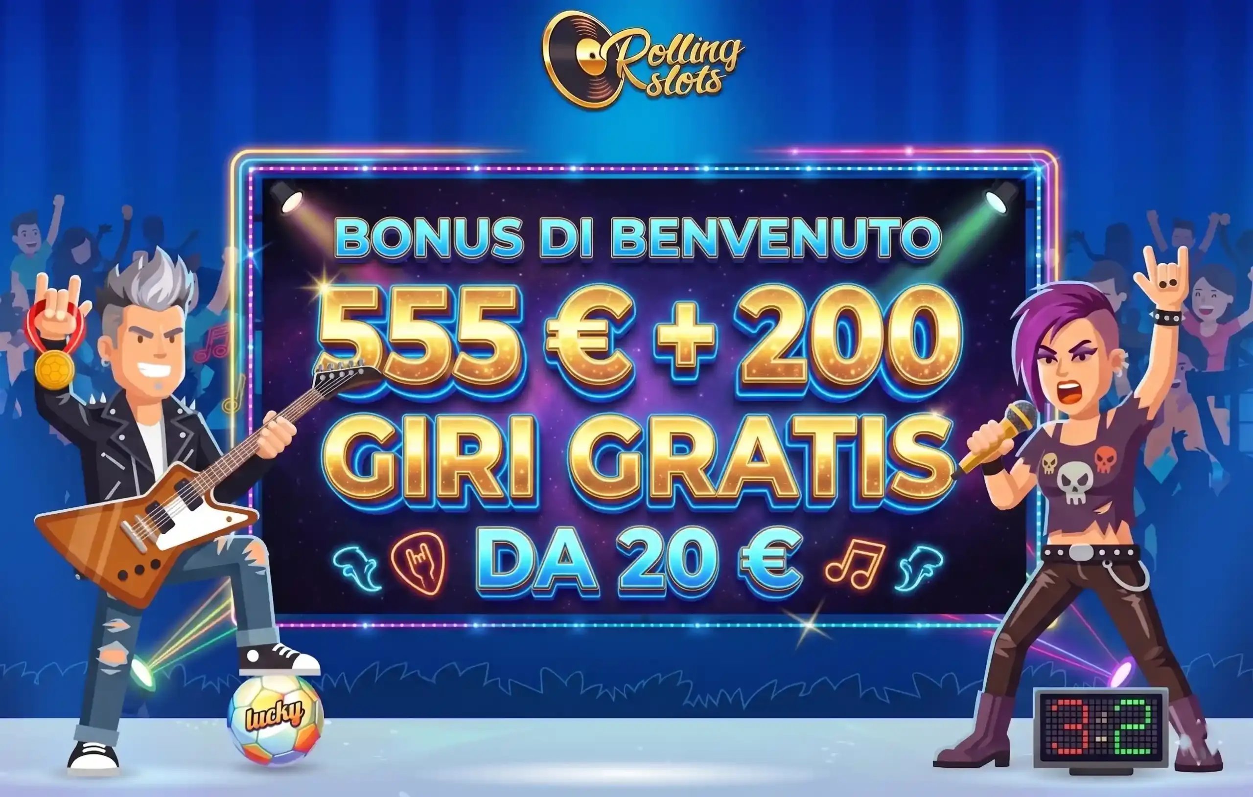 Rolling Slots welcome bonus ad