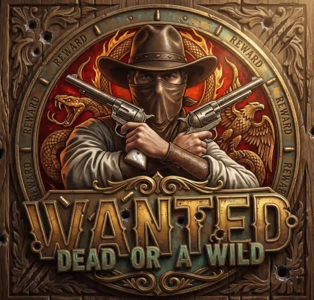 Wild west themed slot machine art